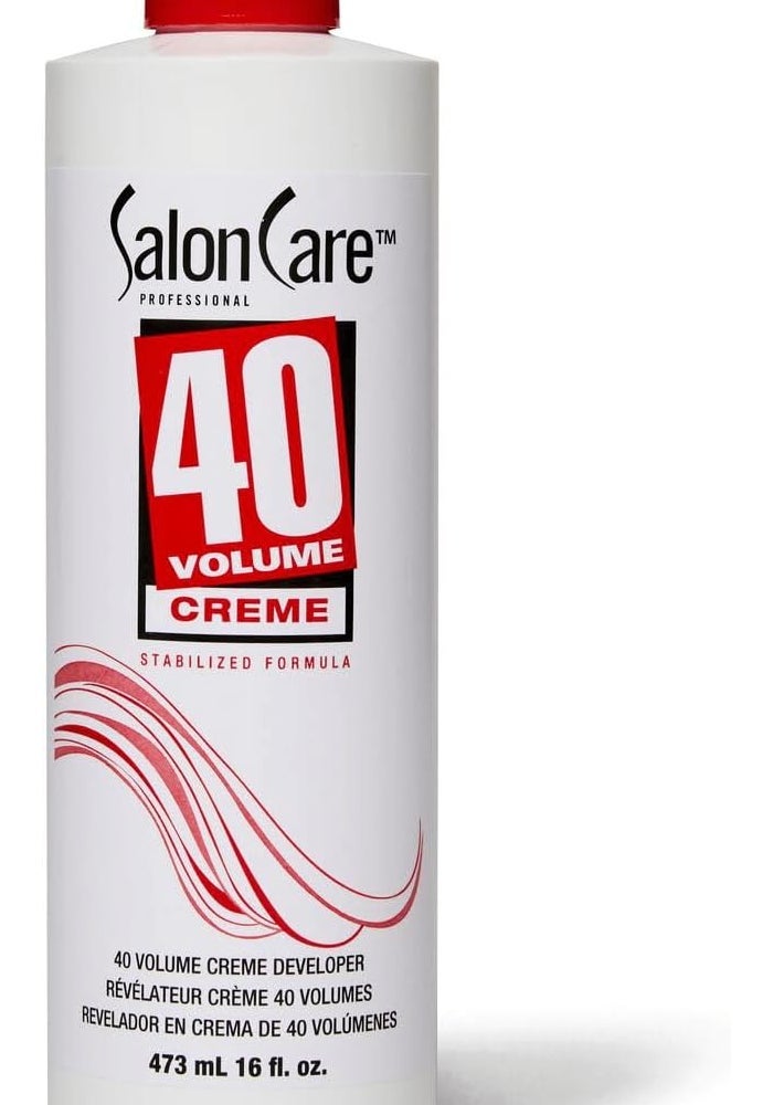Salon Care 40 Volume Creme Developer - Professional Hair Color Developer, 16oz - Image 1