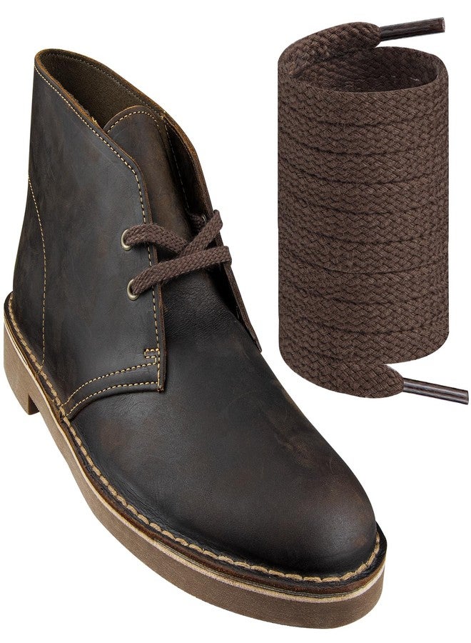 Endoto Flat Shoelaces for Clarks Desert Chukka Boot, Polycotton Replacement Shoes Laces Strings(Color:Brown,Size:30Inch) - Image 1