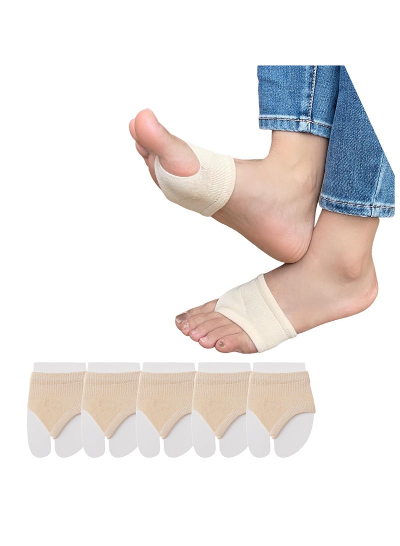 Excefore Women Open Toe Half Socks, 5 Pairs Women's Toe Topper Liner Socks, Cotton Peep Toe Mule Sandal Sock for Clogs Flip Flop Slide Slipper Liner Sock (Size: 5-9/34-43) - Image 1