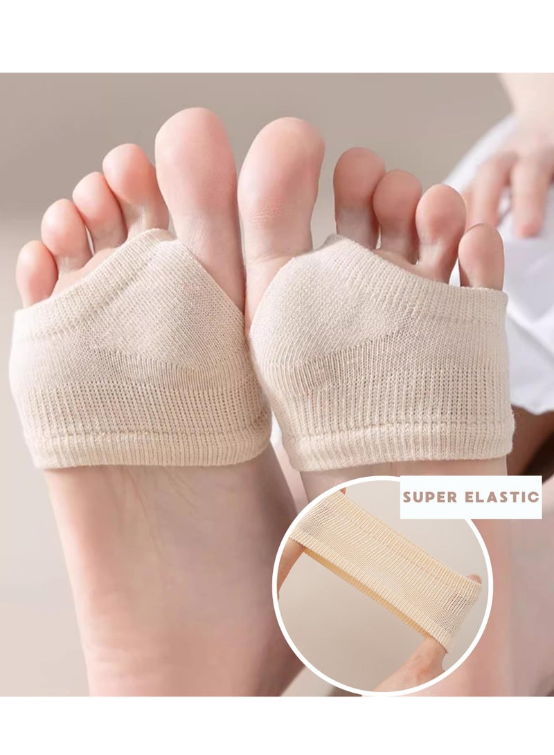 Excefore Women Open Toe Half Socks, 5 Pairs Women's Toe Topper Liner Socks, Cotton Peep Toe Mule Sandal Sock for Clogs Flip Flop Slide Slipper Liner Sock (Size: 5-9/34-43) - Image 3