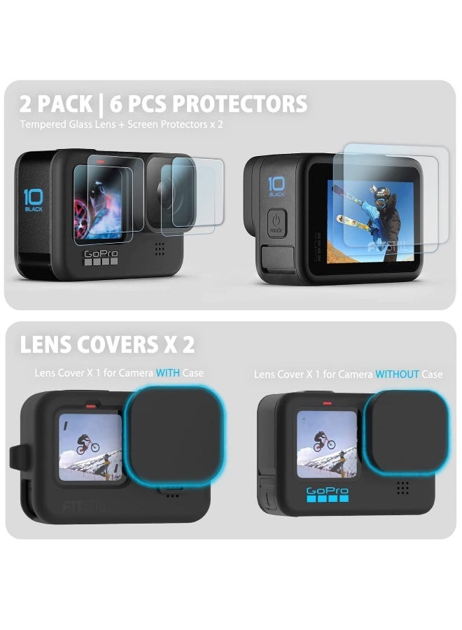Silicone Sleeve Case for GoPro Hero 11/10/9, Complete Accessories Kit with Battery Side Cover, Screen Protectors, Lens Caps, and Lanyard for Enhanced Protection and Convenience.  - Image 5