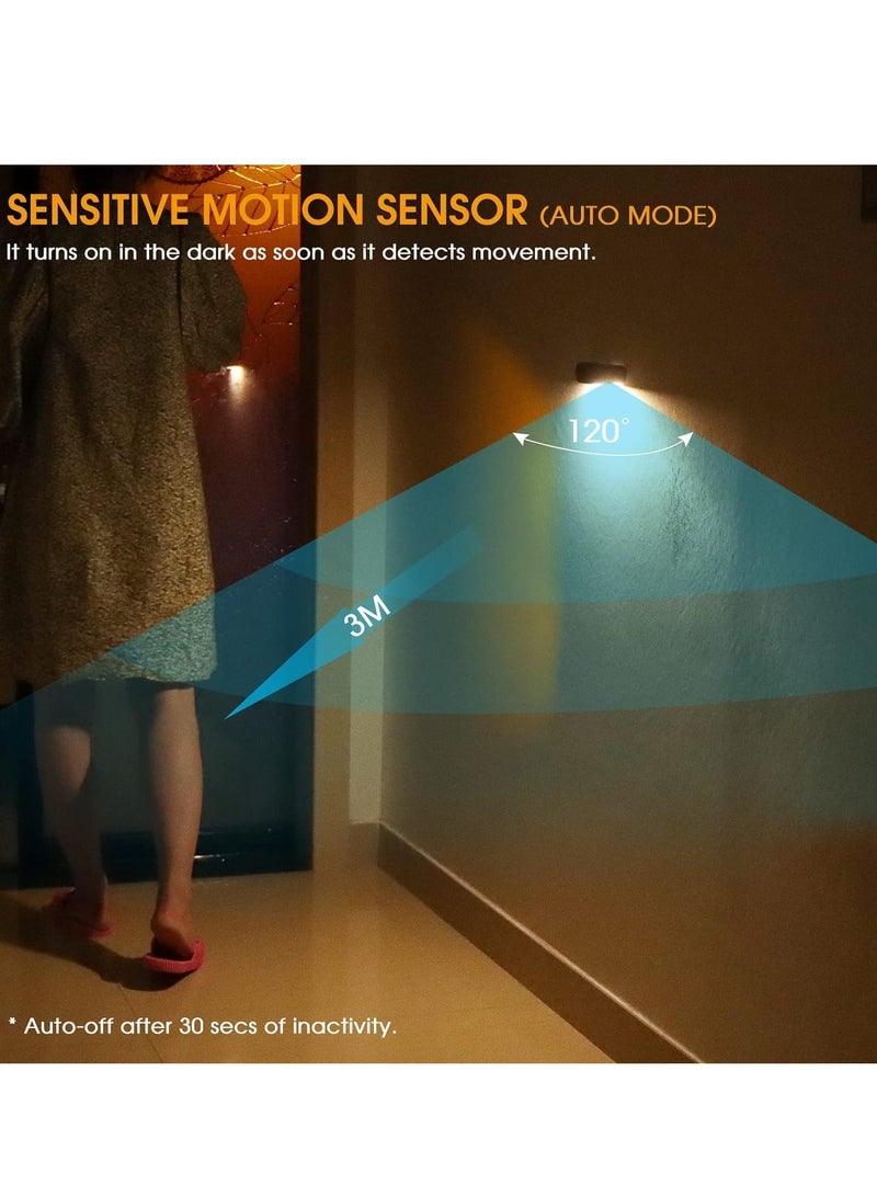 SOLARAE Night Light with Motion Sensor Dimmable Rechrageable LED Night Lights for Kids Bedrooms Warm White Nightlights Magnetic USB Chargeable for Room Bathroom Cabinet Closet Hallway 2 Pack Green - Image 3