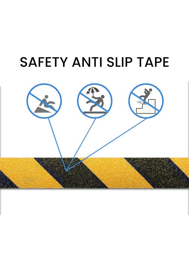 svk dream SVK DREAM Anti-Skid Tape for Stairs, Anti Slip Tape, Waterproof Strong Adhesive Non Slip Tape for Steps, Indoor/Outdoor stairs, Lawn Grip Tape Roll, Safety tape |Yellow & Black 5 Meters x 50MM|  - Image 4