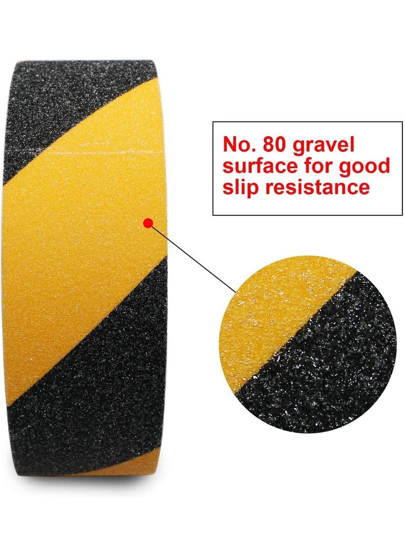 svk dream SVK DREAM Anti-Skid Tape for Stairs, Anti Slip Tape, Waterproof Strong Adhesive Non Slip Tape for Steps, Indoor/Outdoor stairs, Lawn Grip Tape Roll, Safety tape |Yellow & Black 5 Meters x 50MM|  - Image 3