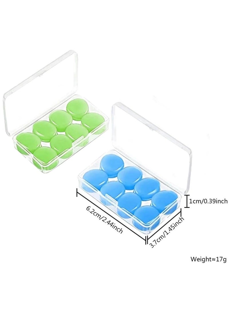 16 Pieces Reusable Waterproof And Soundproof Silicone Earplugs, Suitable For Sleep, Study, Swimming, Airplane, And Concert Protective Covers, - Image 2