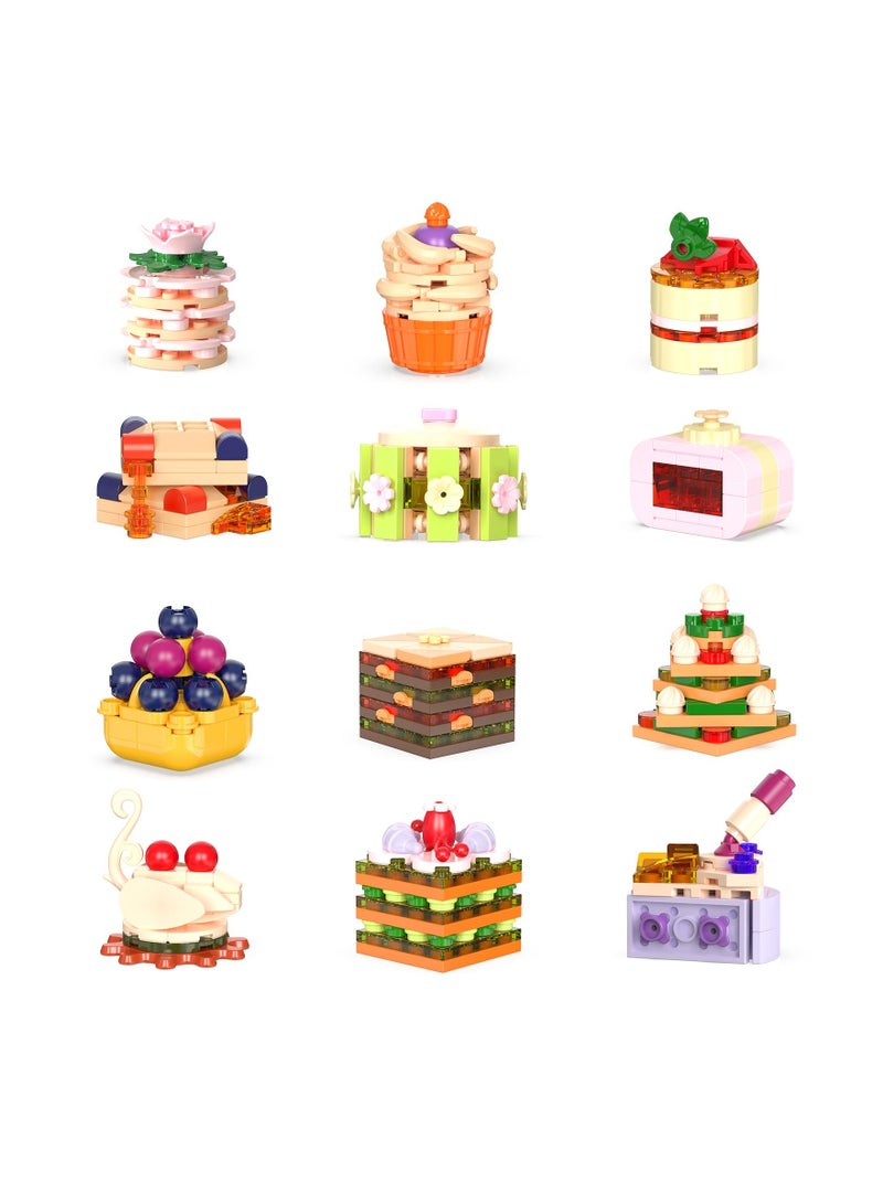 Mini Building Block Sets for Kids Ages 8-14, Assorted STEM Toys for Party Favors, Goodie Bags, Classroom Prizes, Birthday Gifts, and Special Occasions (12 Cake Designs) - Image 1