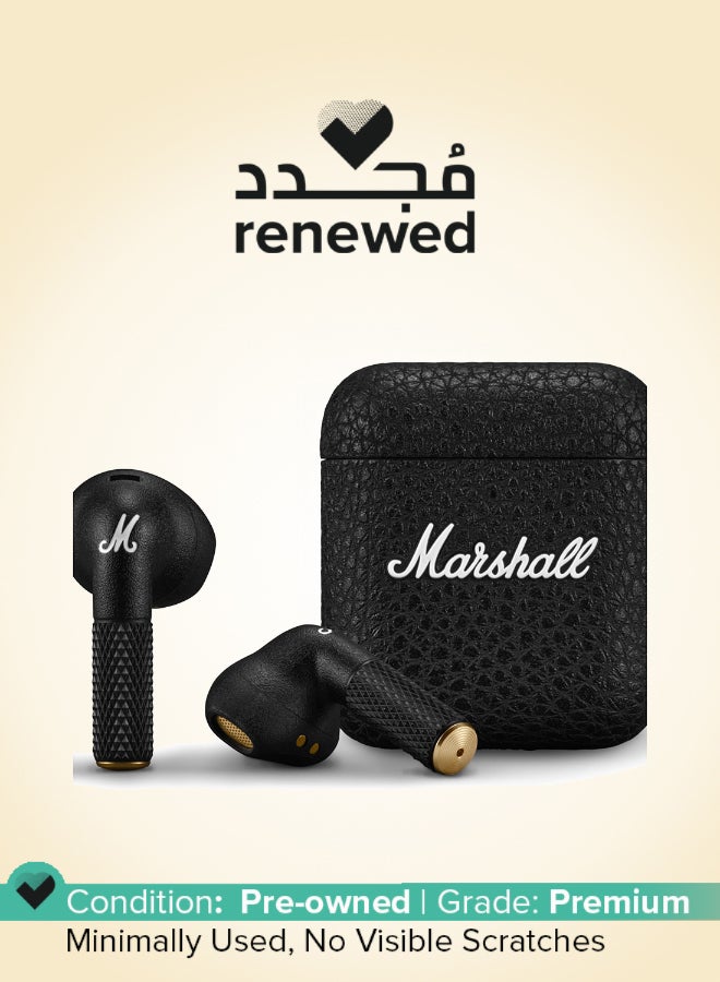 Marshall Renewed - Minor IV Bluetooth Earphones - Water Resistant Earphones Bluetooth Wireless Earbuds With 30+ Hours Playtime black - Image 1