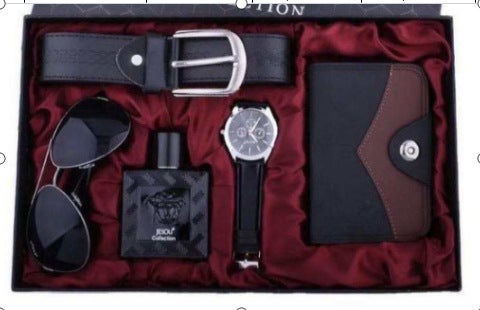 Mens Watch and Accessories Gift Set All Black 2 Set  - Image 1