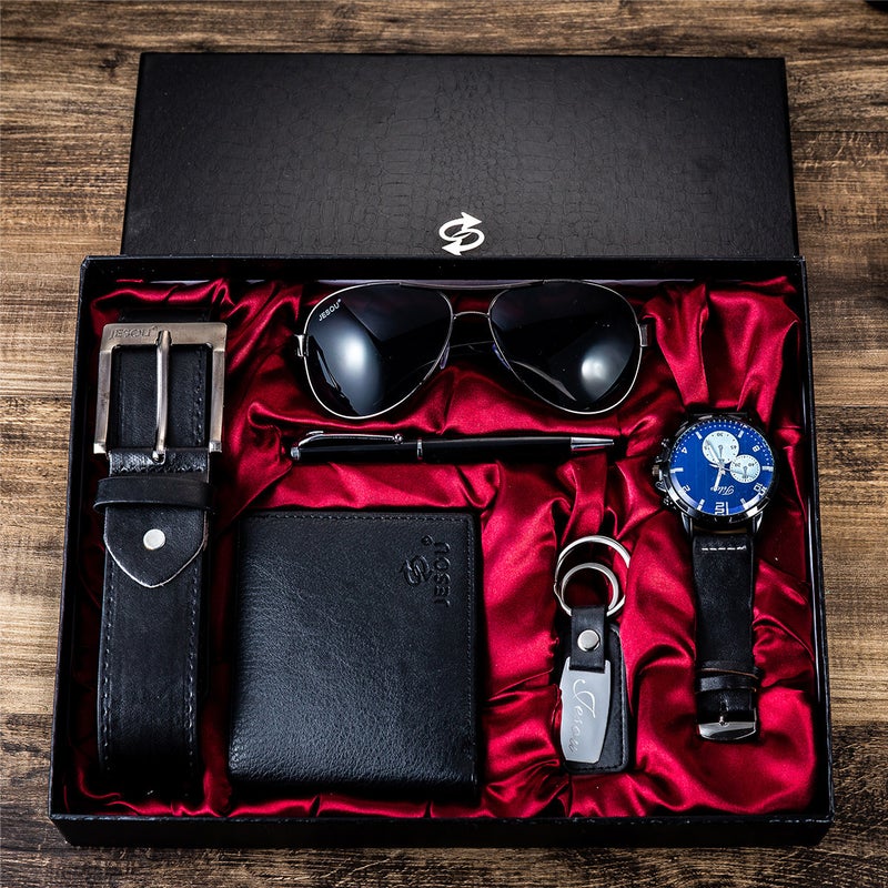 Mens Watch and Accessories Gift Set All Black 2 Set  - Image 2