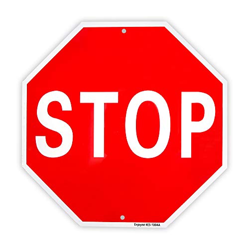 Enjoyist Stop Sign Street Slow Warning Sign 12"x 12" 40 Mil Rust Free Aluminum – Reflective, UV Protected and Weatherproof - Image 1