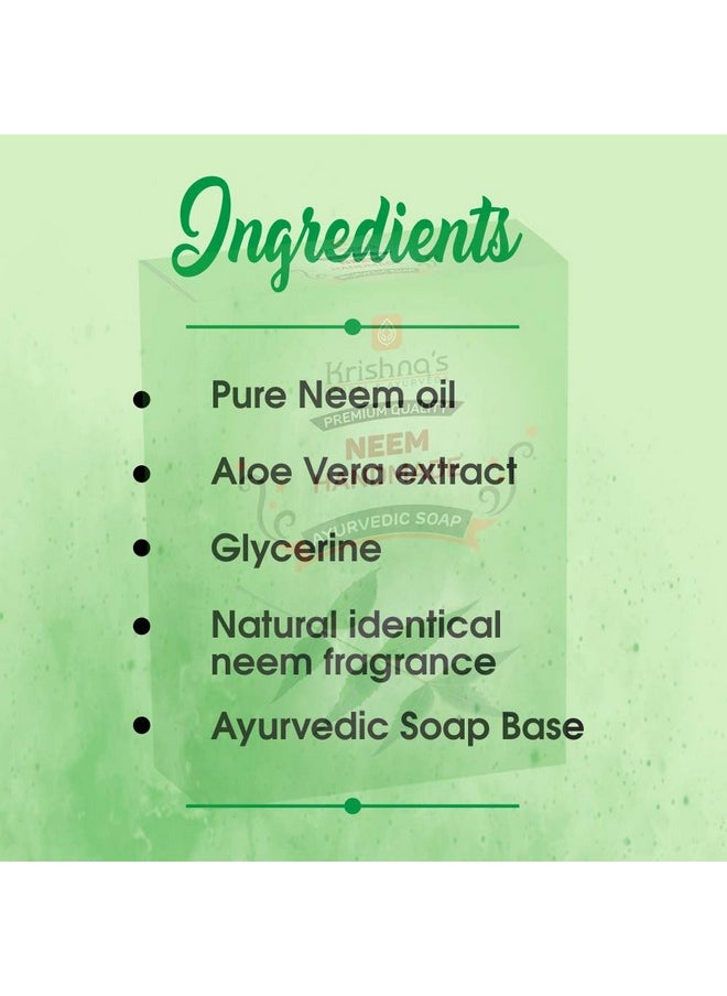 Krishna's Herbal & Ayurveda Krishna'S Neem Handmade Soap 100 G Each (Pack Of 4) Neem Bathing Soap For Acne Natural Soap With Essential Oils  - Image 5