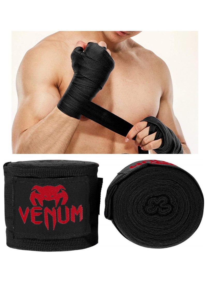 VENUM 3.5M Boxing Hand Wraps Punching Bandage 2Pcs, Black  - Image 4