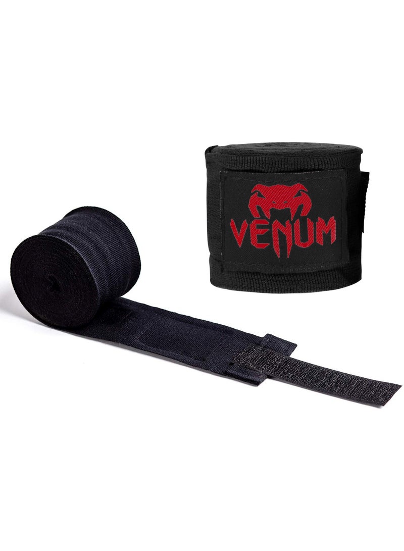 VENUM 3.5M VENUM Boxing Hand Wraps, Punching Bandage for Gloves, Wrist & Knuckle Support 2Pcs, Black - Image 1