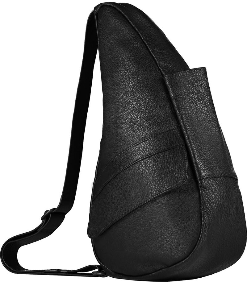 AmeriBag 17" Full-Grain Leather Ergonomic Crossbody Sling Healthy Back Bag for Everyday Use, Travel & Walking Comfort (Black) - Image 1