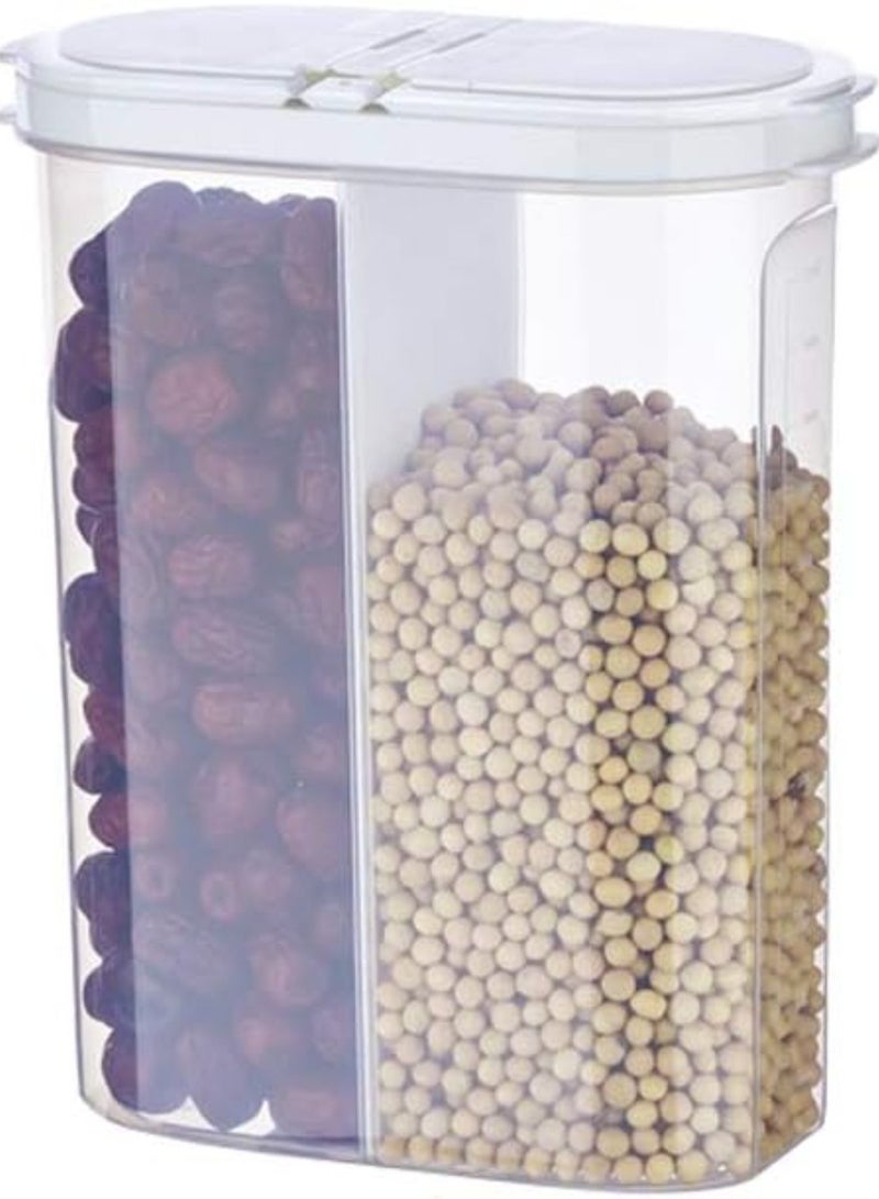 AIWANTO Large Airtight Food Storage Container – Gray 2-Partition Sealed Jar for Coffee, Sugar, Tea & Kitchen Essentials - Image 4