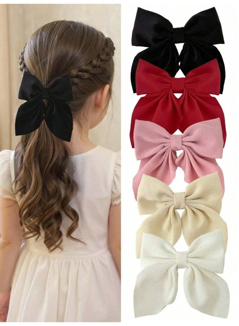 مشابك شعر 5 قطع من القماش الصافي بتشكيلة مميزة من الألوان مناسب لجميع الأعمار - Image 1