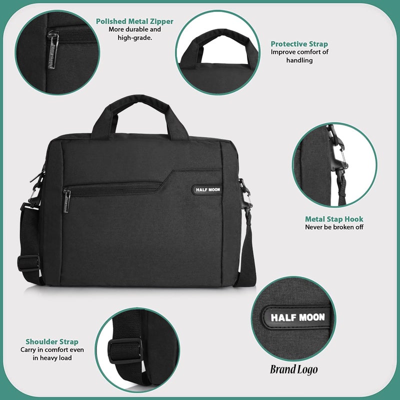 HALFMOON Arcane 15.6 Inch Laptop Formal Business Briefcase Bag Crossbody Messenger Office Bags For Men Women MacBook NoteBook ITablet, Professional Water Resistant Sling Carrying Handbag - Image 2