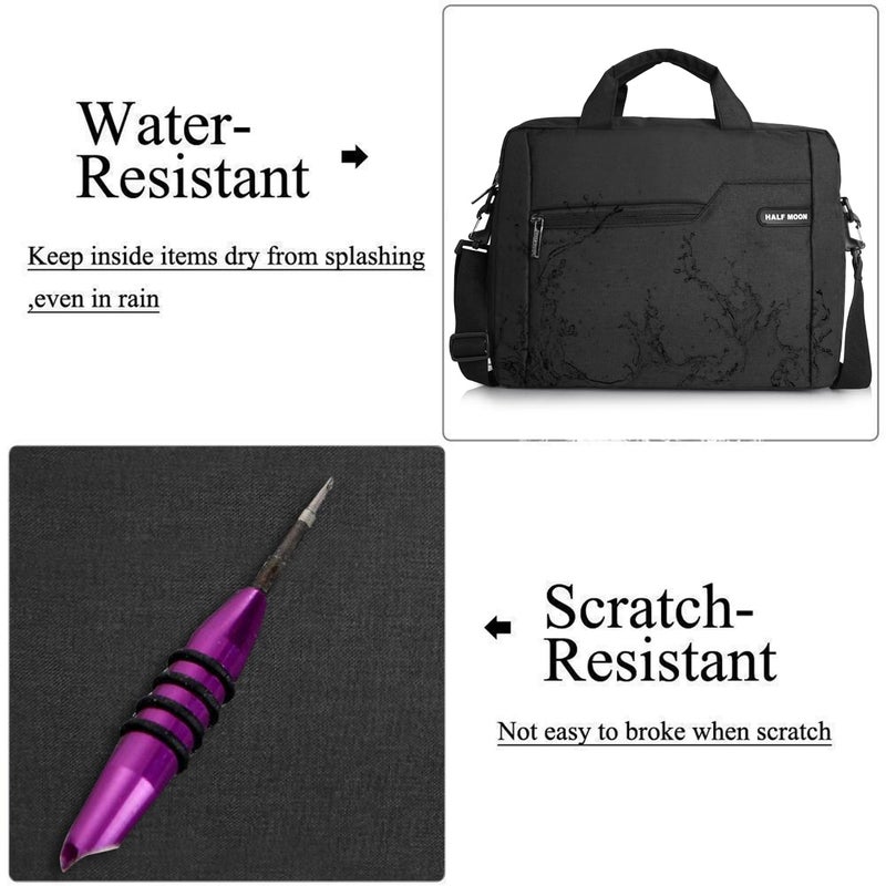 HALFMOON Arcane 15.6 Inch Laptop Formal Business Briefcase Bag Crossbody Messenger Office Bags For Men Women MacBook NoteBook ITablet, Professional Water Resistant Sling Carrying Handbag - Image 3