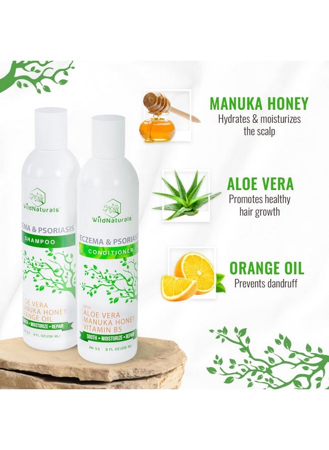 وايلد ناتشورلز - مجموعة شامبو وبلسم Wild Naturals لعلاج الأكزيما للرجال والنساء - شامبو مضاد للقشرة لفروة الرأس الجافة والشعر - تسكين مهدئ لحكة فروة الرأس - شامبو لعلاج الصدفية لفروة الرأس - Image 1