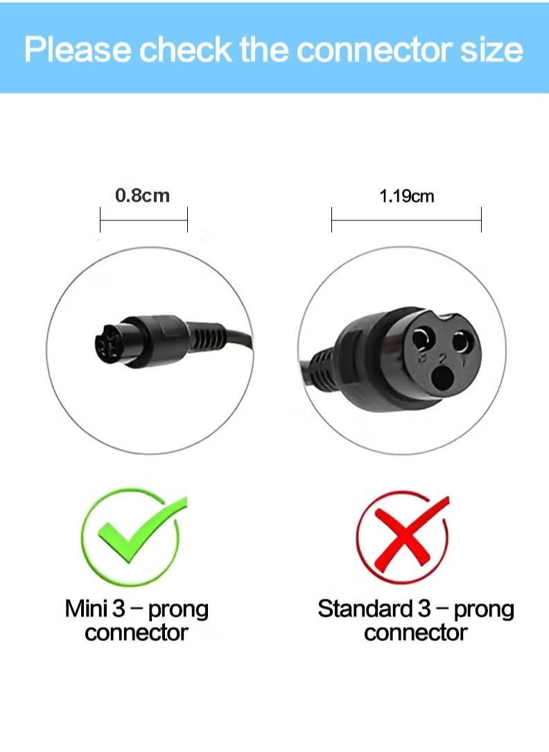 Generic - 42V 2A Electric Scooter Charger 3 Pin, DC 8mm Port Universal Power Adapter, 36V Lithium Battery Charger for Hoverboard, Self-Balancing Scooter, Drifting Board, Unicycle, Electric Bike - Image 1