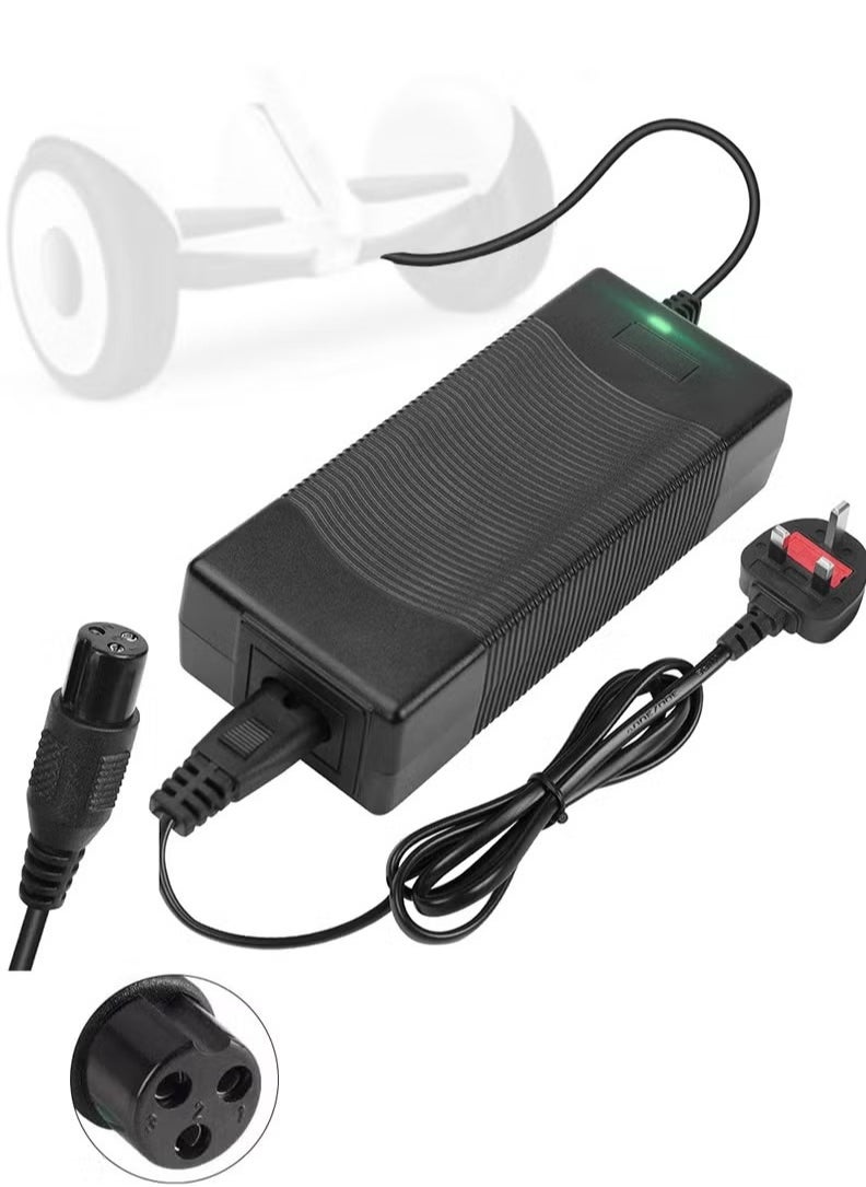 Generic - 42V 2A Electric Scooter Charger 3 Pin, DC 8mm Port Universal Power Adapter, 36V Lithium Battery Charger for Hoverboard, Self-Balancing Scooter, Drifting Board, Unicycle, Electric Bike - Image 1