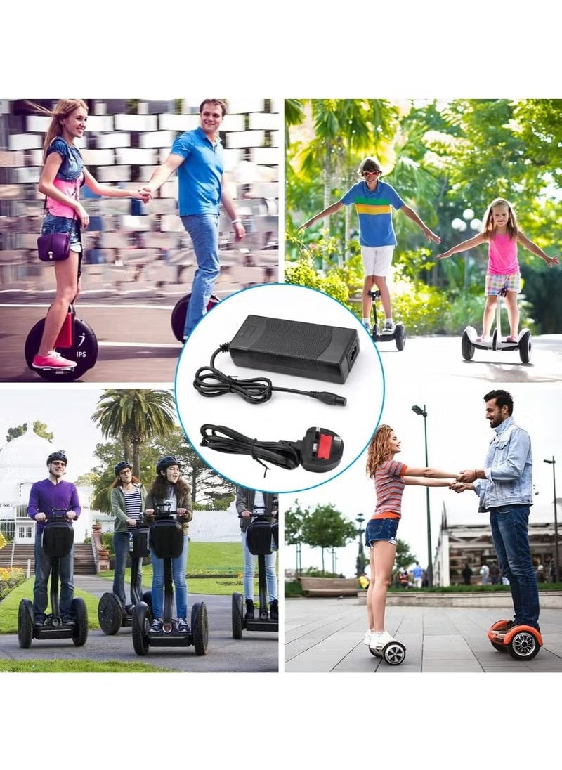 Generic - 42V 2A Electric Scooter Charger 3 Pin, DC 8mm Port Universal Power Adapter, 36V Lithium Battery Charger for Hoverboard, Self-Balancing Scooter, Drifting Board, Unicycle, Electric Bike - Image 1