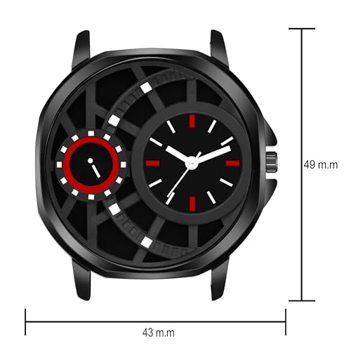 Acnos Analog Men Black Full Rectangle Shape Case Watches Pack of 1 - Image 3