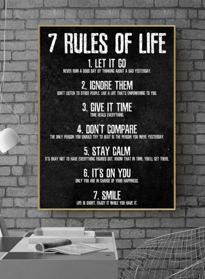 7 Rules of Life Watch Canvas Paintings Your Thoughts Motivational  Posters and Prints Wall Art Pictures for Living Home Decor - Image 1