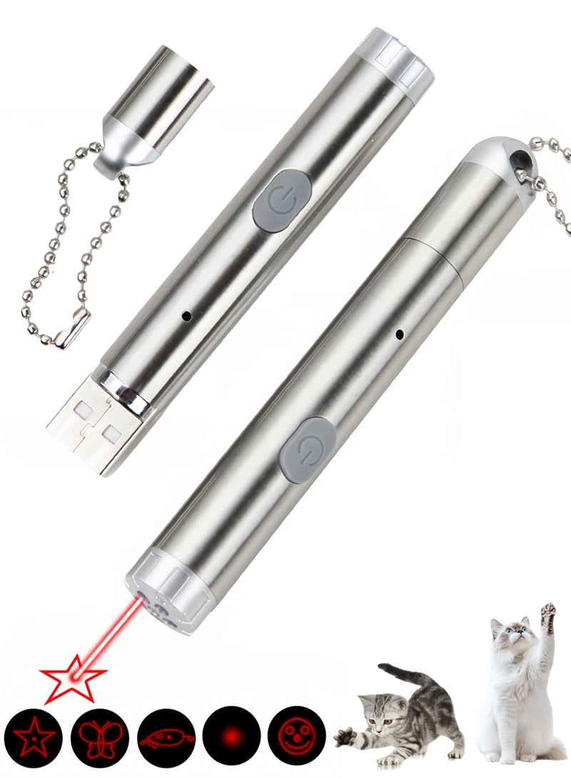 Homify 2 Pack Laser Pointer, USB Rechargeable Cat Toys with 5 Patterns Interactive Long Range Cat Dog Laser Light - Image 1