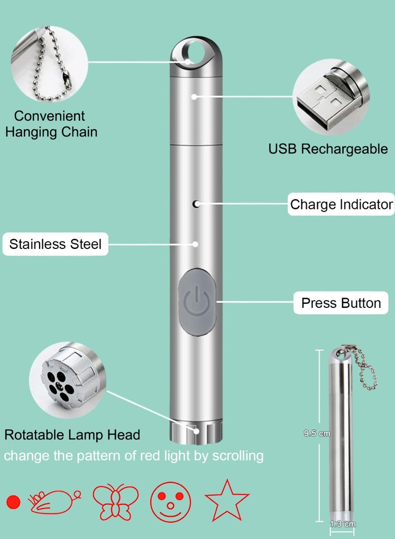 Homify 2 Pack Laser Pointer, USB Rechargeable Cat Toys with 5 Patterns Interactive Long Range Cat Dog Laser Light - Image 2