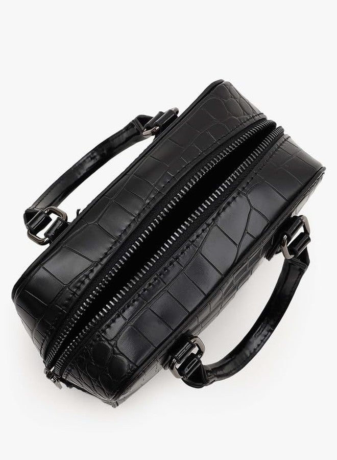 Kazo Bag Black Structured Shoulder Handbag | Premium Faux Leather Purse - Image 4