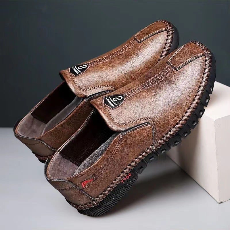 2024 Summer Mens Casual Low-Heel Business Fashion Shoes F80 Brown 