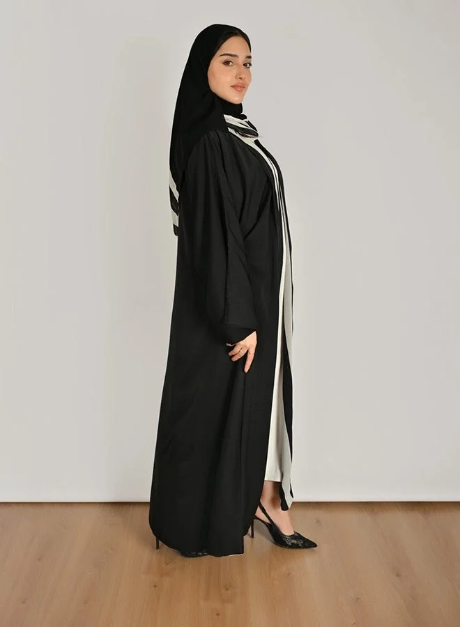 Hawraa Abaya Reversible Double-Face Abaya with a Flowing Flared Design and Wide Sleeves