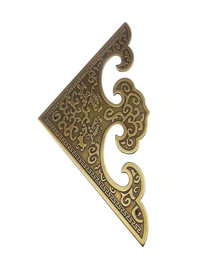 Tiazza 4Pcs Large Size Vintage Pure Copper Decorative Corner Protector Classical Furniture Cabinet Cupboard Door Embossing Corner Guard - Image 2