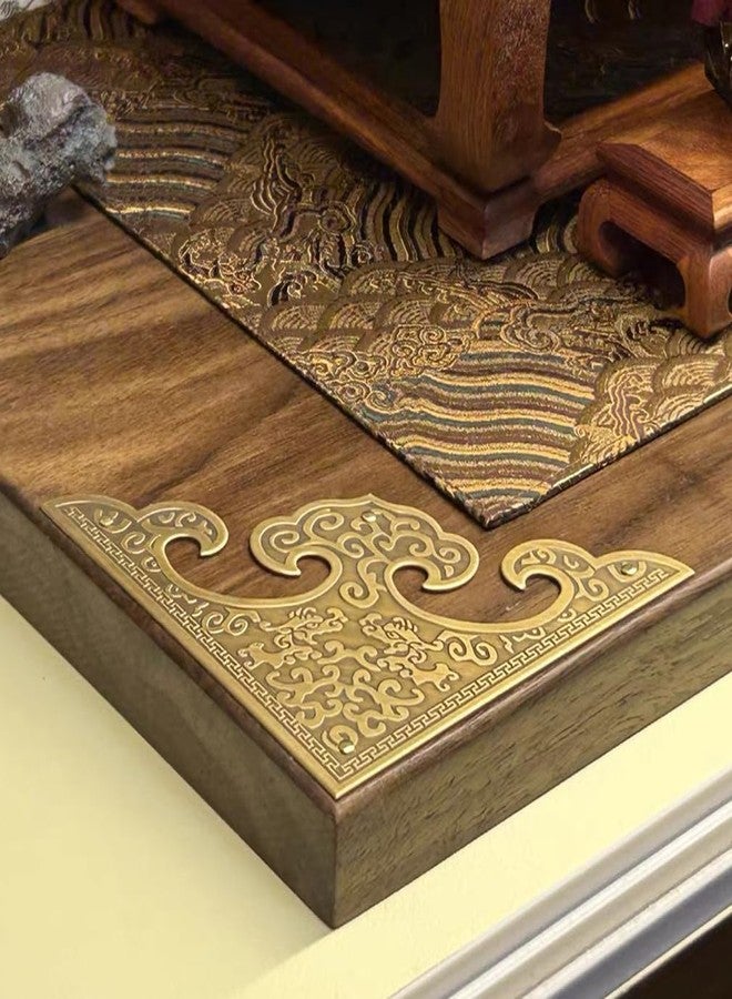 Tiazza 4Pcs Large Size Vintage Pure Copper Decorative Corner Protector Classical Furniture Cabinet Cupboard Door Embossing Corner Guard - Image 5