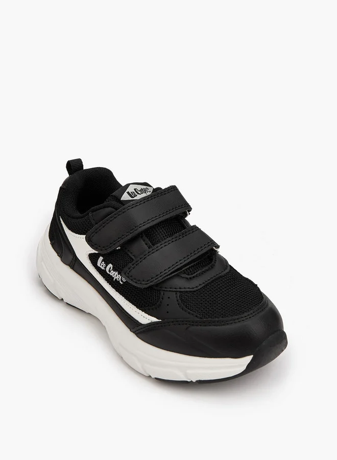 Lee Cooper Boys' Panelled Sneakers with Hook and Loop Closure