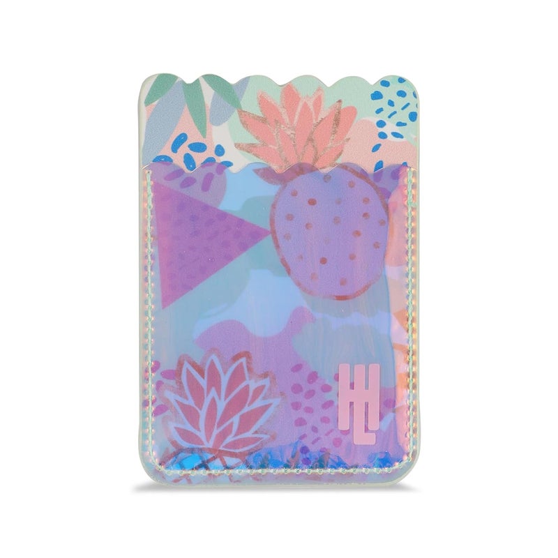 Hamster London Holo Phone Pocket | Stylish Adhesive Phone Pocket for Cards & Cash | Holographic Design (Floral) - Image 4