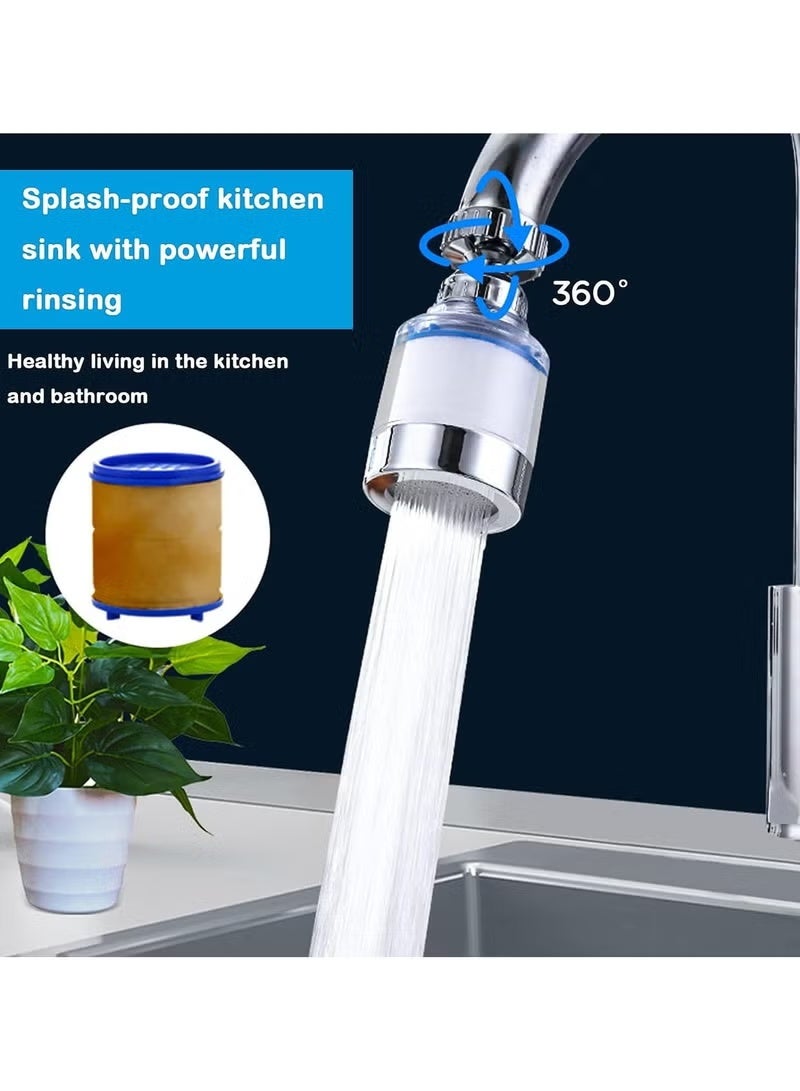 HaHaHai Sink filter faucet, universal 360 degree rotating sink filter with 5 filter cartridges 1 sink filter, 1 universal connector, 1 conversion thread and 2 washers , kitchen faucet water filter for home kitchen bathroom - Image 3