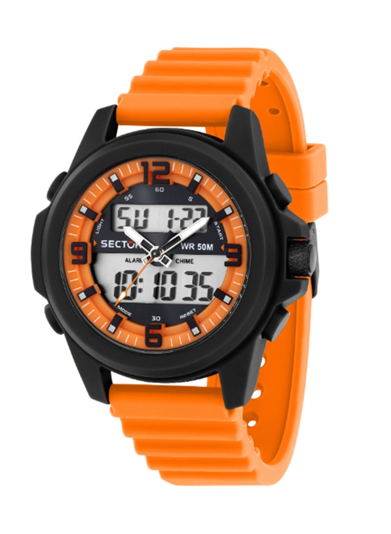 Sector EX-48 52MM DIGITAL BLACK DIAL ORANGE ST - Image 1