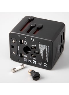 SHIXIN Universal Travel Adapter Type C, Global Travel Power Plug with 3 USB, All-in-One Travel Plug Adapter for EU/US/UK/AU, Compatible with iPhone/Samsung  - Image 1