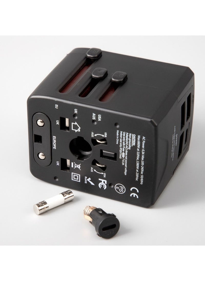 SHIXIN - Universal Travel Adapter Type C, Global Travel Power Plug with 3 USB, All-in-One Travel Plug Adapter for EU/US/UK/AU, Compatible with iPhone/Samsung - Image 1