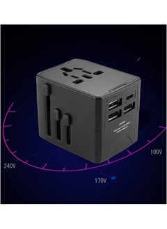 SHIXIN Universal Travel Adapter Type C, Global Travel Power Plug with 3 USB, All-in-One Travel Plug Adapter for EU/US/UK/AU, Compatible with iPhone/Samsung  - Image 3