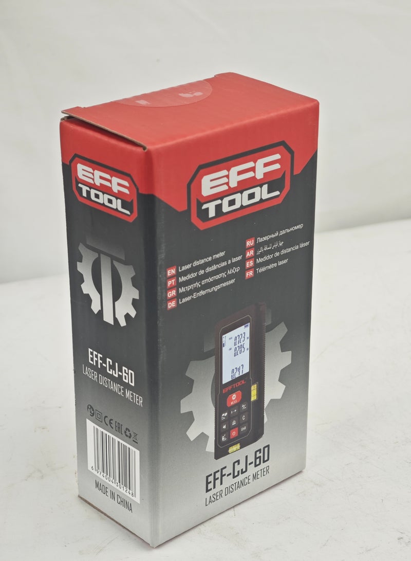 EFFTOOL مقياس المسافة بالليزر الرقمي Efftool 60م لقياس المسافة والمساحة والحجم - Image 2
