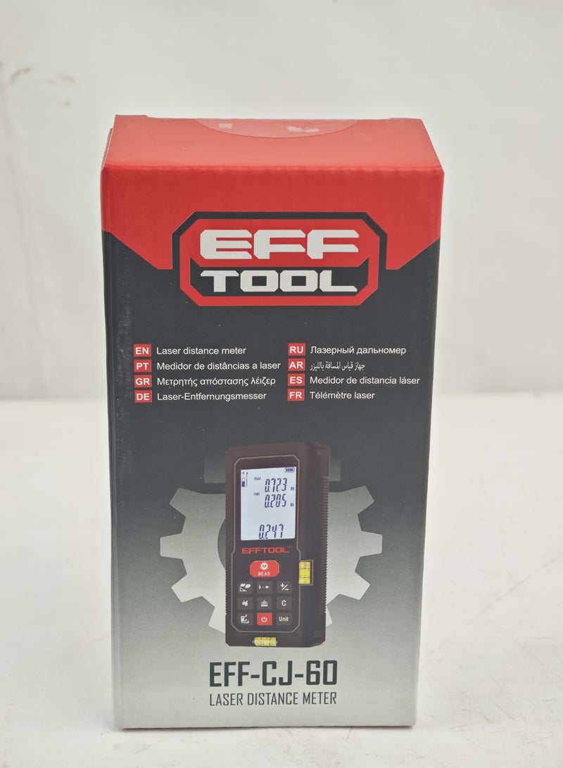 EFFTOOL مقياس المسافة بالليزر الرقمي Efftool 60م لقياس المسافة والمساحة والحجم - Image 4