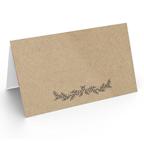 Printed Party Table Place Cards for All Occasions and Events Set of 25 Kraft