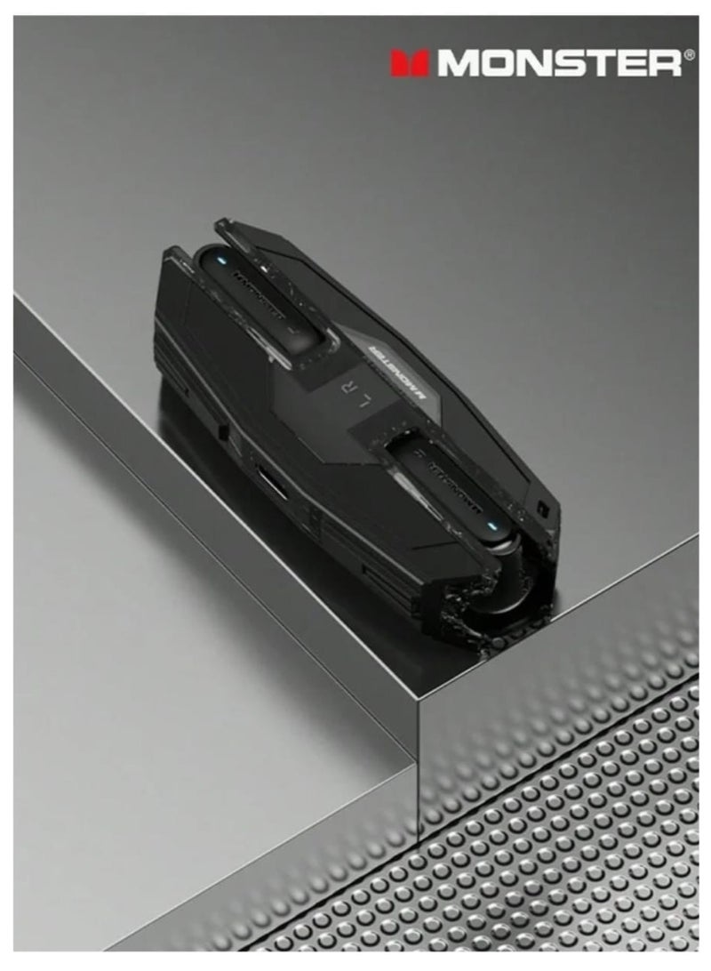 Monster XKT08 Pro Wireless Bluetooth Earbuds Gaming Headphones Deep Bass Low Latency Game Headset with Built-in Microphone Noise Canceling Black - Image 2