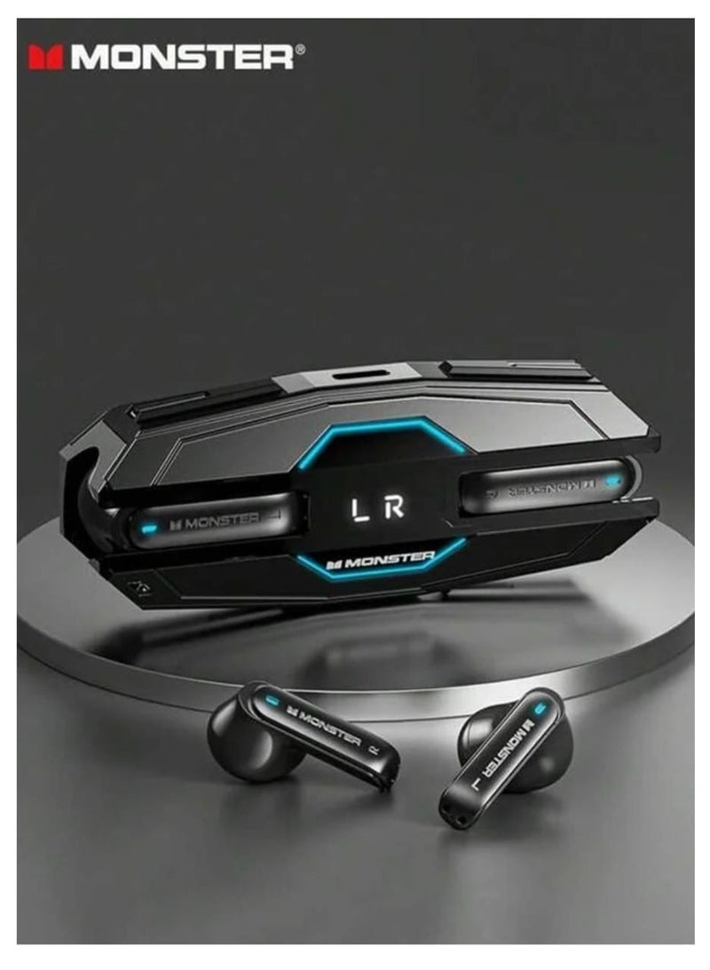 Monster XKT08 Pro Wireless Bluetooth Earbuds Gaming Headphones Deep Bass Low Latency Game Headset with Built-in Microphone Noise Canceling Black - Image 3
