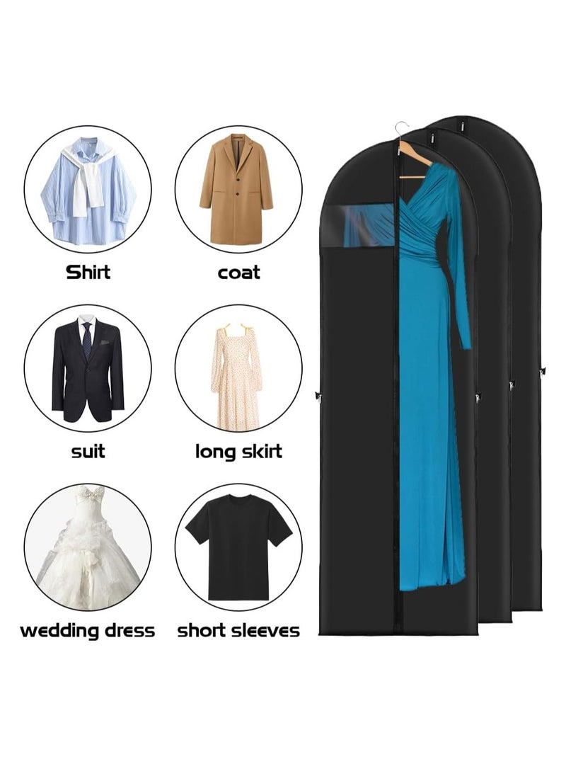 Beauenty 3 Pack Garment Bags Long Dress Bags Covers,Garment Covers Full length, Clothes Bags Hanging with Zip, Waterproof Foldable Long Clothes Covers Protector Bags for Closet Storage and Travel (180 x 60cm)  - Image 4