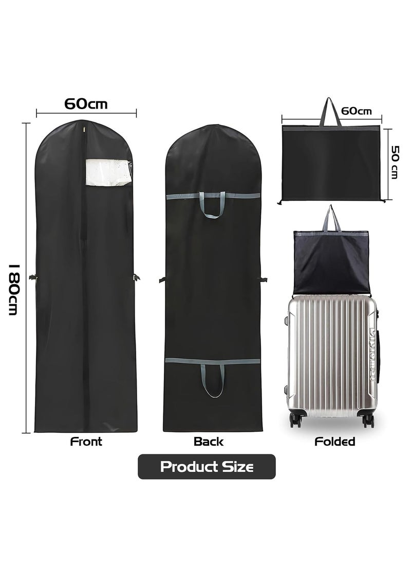 Beauenty 3 Pack Garment Bags Long Dress Bags Covers,Garment Covers Full length, Clothes Bags Hanging with Zip, Waterproof Foldable Long Clothes Covers Protector Bags for Closet Storage and Travel (180 x 60cm)  - Image 2