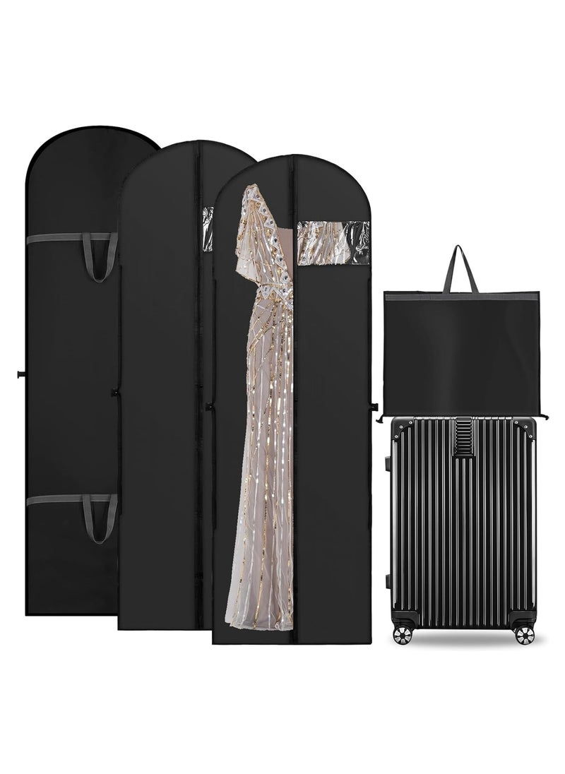 Beauenty 3 Pack Garment Bags Long Dress Bags Covers,Garment Covers Full length, Clothes Bags Hanging with Zip, Waterproof Foldable Long Clothes Covers Protector Bags for Closet Storage and Travel (180 x 60cm)  - Image 1
